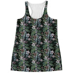 Vintage Tropical Floral Print Women's Racerback Tank Top