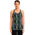 Vintage Tropical Floral Print Women's Racerback Tank Top