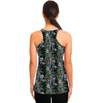 Vintage Tropical Floral Print Women's Racerback Tank Top