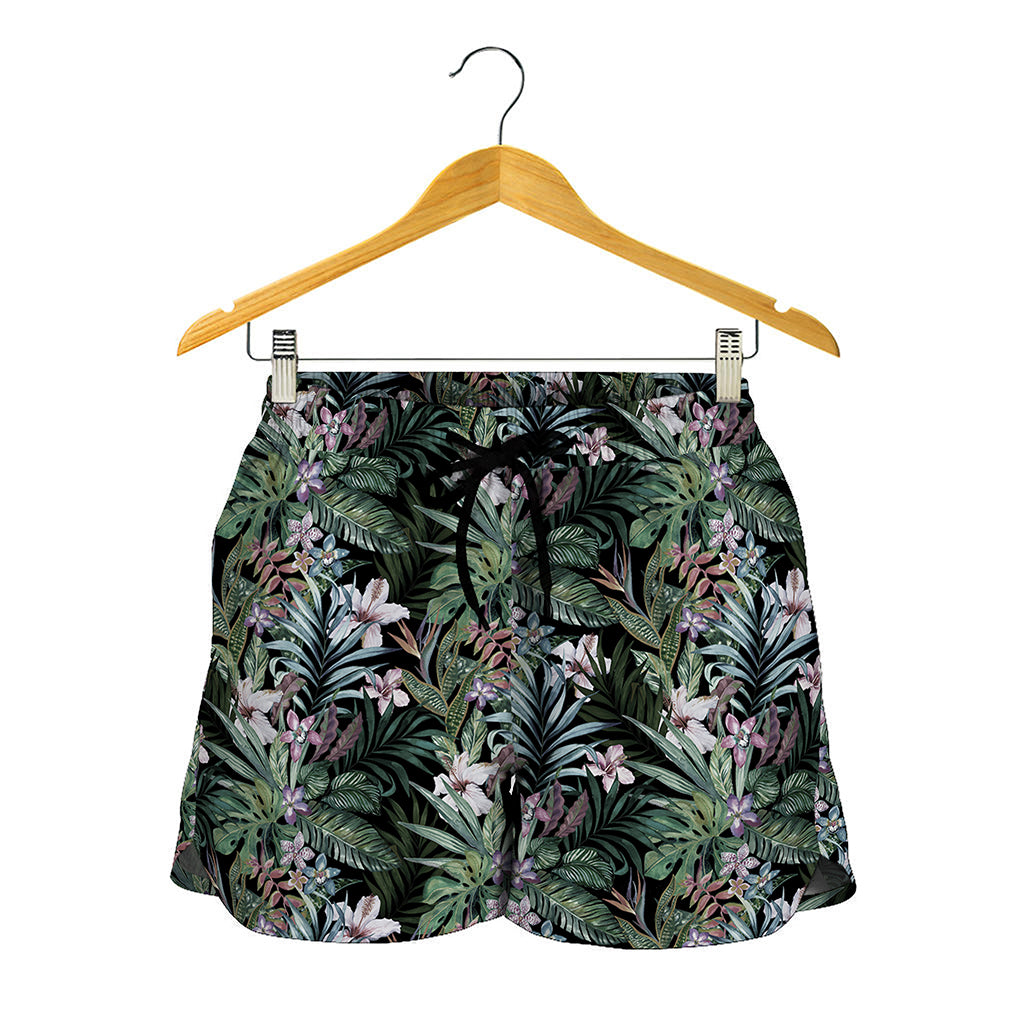 Vintage Tropical Floral Print Women's Shorts