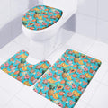 Vintage Tropical Fruits Pattern Print 3 Piece Bath Mat Set