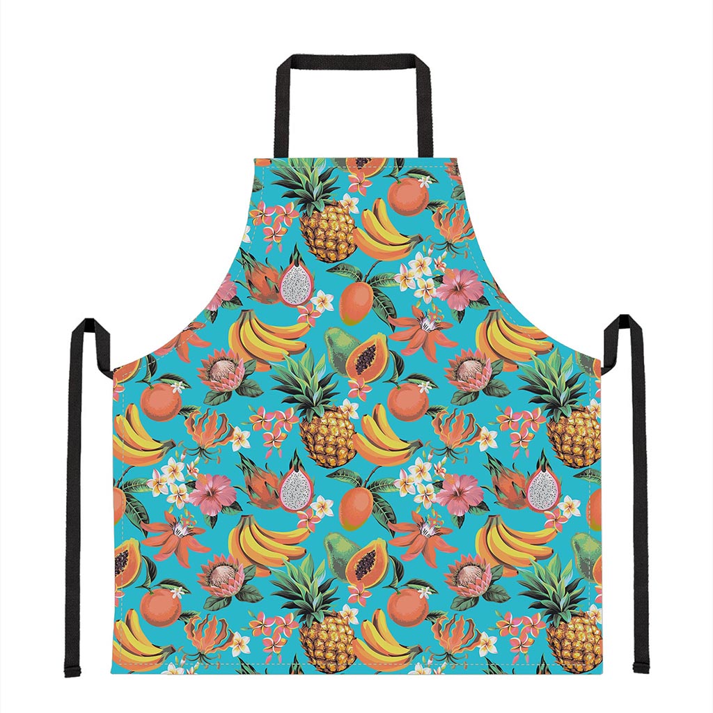 Vintage Tropical Fruits Pattern Print Apron