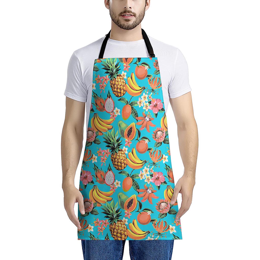 Vintage Tropical Fruits Pattern Print Apron