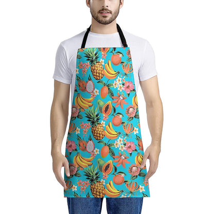 Vintage Tropical Fruits Pattern Print Apron