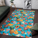 Vintage Tropical Fruits Pattern Print Area Rug GearFrost