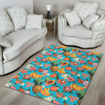 Vintage Tropical Fruits Pattern Print Area Rug GearFrost