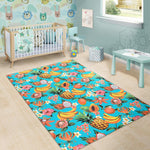 Vintage Tropical Fruits Pattern Print Area Rug GearFrost