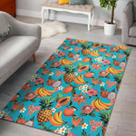Vintage Tropical Fruits Pattern Print Area Rug GearFrost