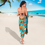 Vintage Tropical Fruits Pattern Print Beach Sarong Wrap