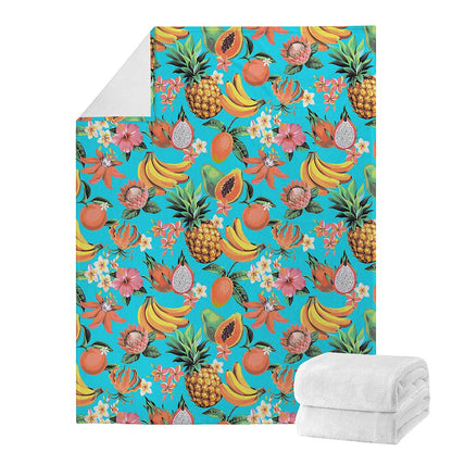 Vintage Tropical Fruits Pattern Print Blanket
