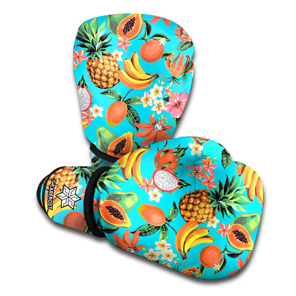 Vintage Tropical Fruits Pattern Print Boxing Gloves