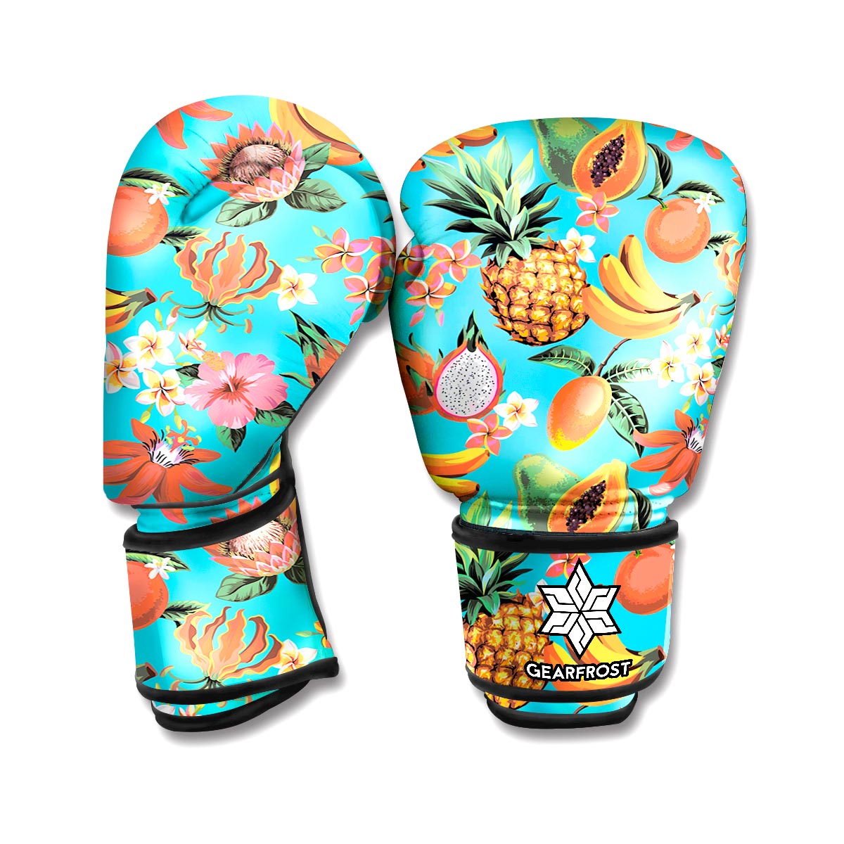 Vintage Tropical Fruits Pattern Print Boxing Gloves