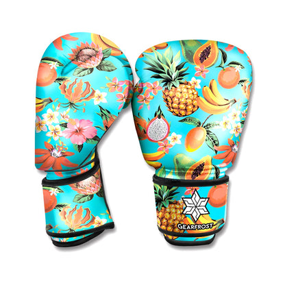 Vintage Tropical Fruits Pattern Print Boxing Gloves