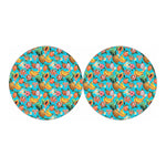 Vintage Tropical Fruits Pattern Print Car Coasters