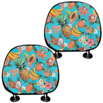 Vintage Tropical Fruits Pattern Print Car Headrest Covers