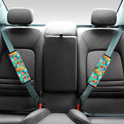 Vintage Tropical Fruits Pattern Print Car Seat Belt Covers