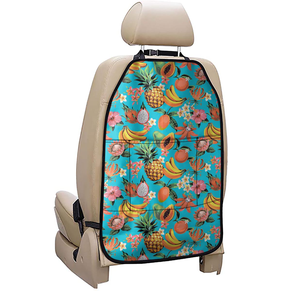 Vintage Tropical Fruits Pattern Print Car Seat Organizers