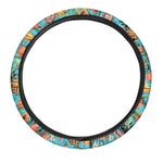 Vintage Tropical Fruits Pattern Print Car Steering Wheel Cover