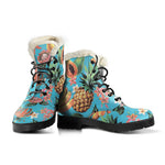 Vintage Tropical Fruits Pattern Print Comfy Boots GearFrost