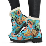 Vintage Tropical Fruits Pattern Print Comfy Boots GearFrost
