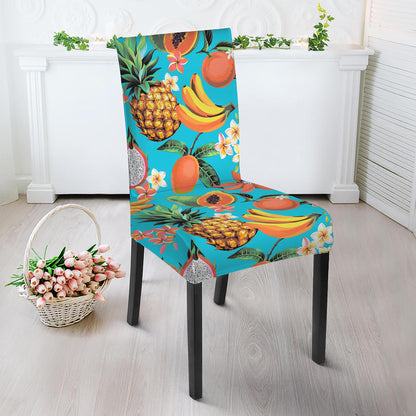 Vintage Tropical Fruits Pattern Print Dining Chair Slipcover