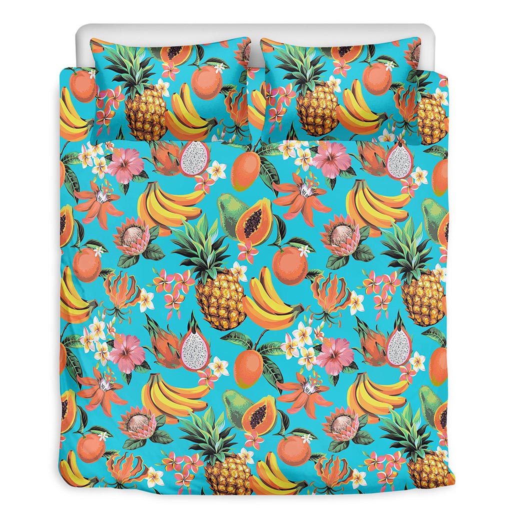 Vintage Tropical Fruits Pattern Print Duvet Cover Bedding Set