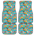 Vintage Tropical Fruits Pattern Print Front and Back Car Floor Mats