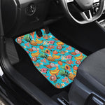 Vintage Tropical Fruits Pattern Print Front and Back Car Floor Mats
