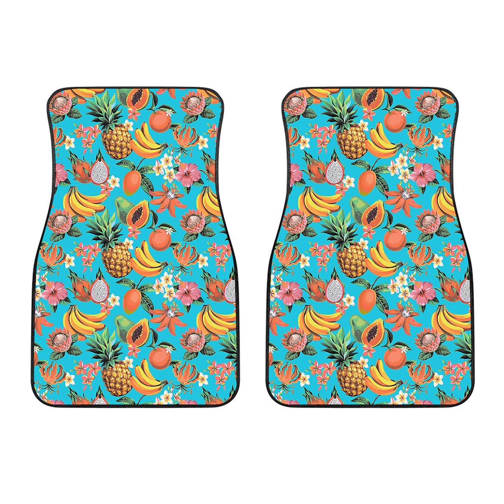 Vintage Tropical Fruits Pattern Print Front Car Floor Mats