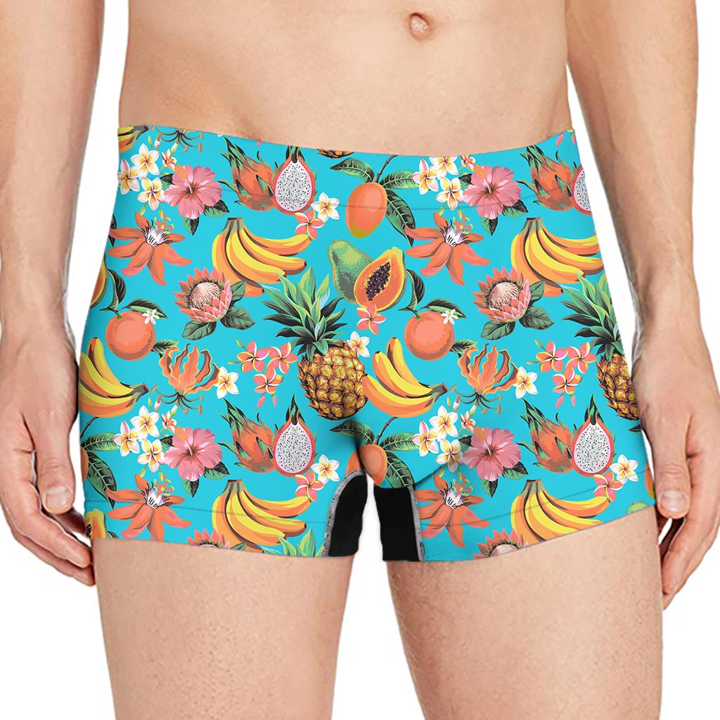 Vintage Tropical Fruits Pattern Print Men's Boxer Briefs