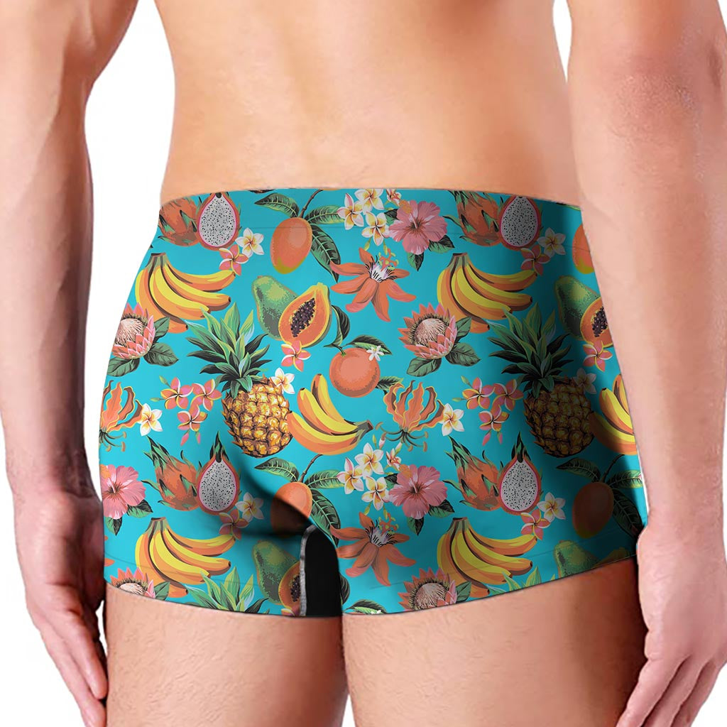 Vintage Tropical Fruits Pattern Print Men's Boxer Briefs