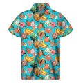 Vintage Tropical Fruits Pattern Print Men's Short Sleeve Shirt