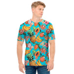 Vintage Tropical Fruits Pattern Print Men's T-Shirt