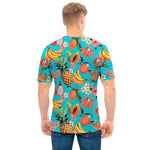Vintage Tropical Fruits Pattern Print Men's T-Shirt