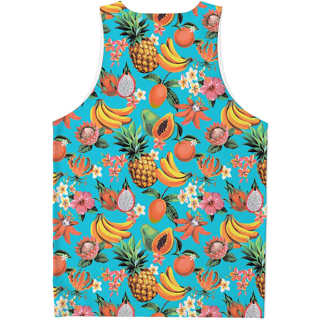 Vintage Tropical Fruits Pattern Print Men's Tank Top