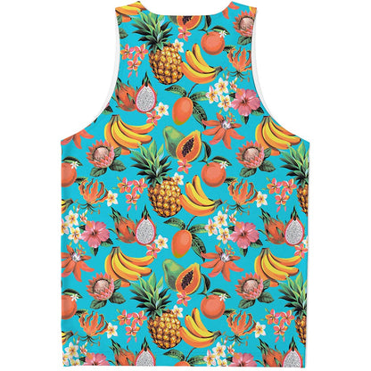 Vintage Tropical Fruits Pattern Print Men's Tank Top