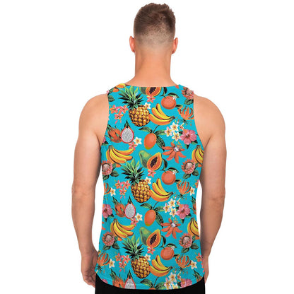 Vintage Tropical Fruits Pattern Print Men's Tank Top