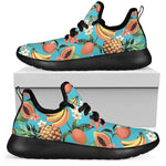 Vintage Tropical Fruits Pattern Print Mesh Knit Shoes GearFrost