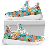 Vintage Tropical Fruits Pattern Print Mesh Knit Shoes GearFrost