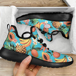 Vintage Tropical Fruits Pattern Print Mesh Knit Shoes GearFrost