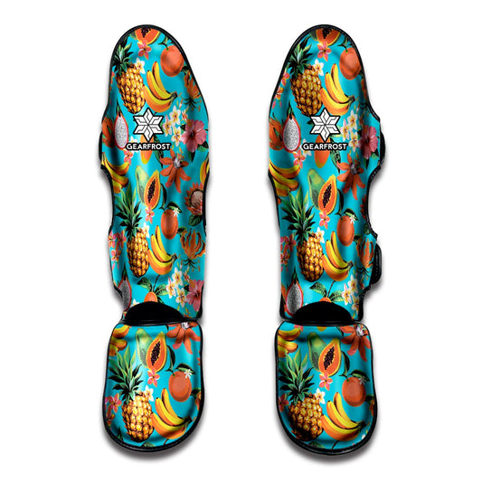 Vintage Tropical Fruits Pattern Print Muay Thai Shin Guard