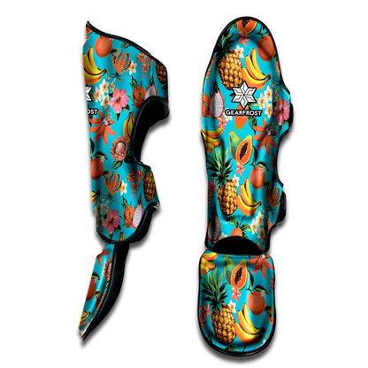 Vintage Tropical Fruits Pattern Print Muay Thai Shin Guard