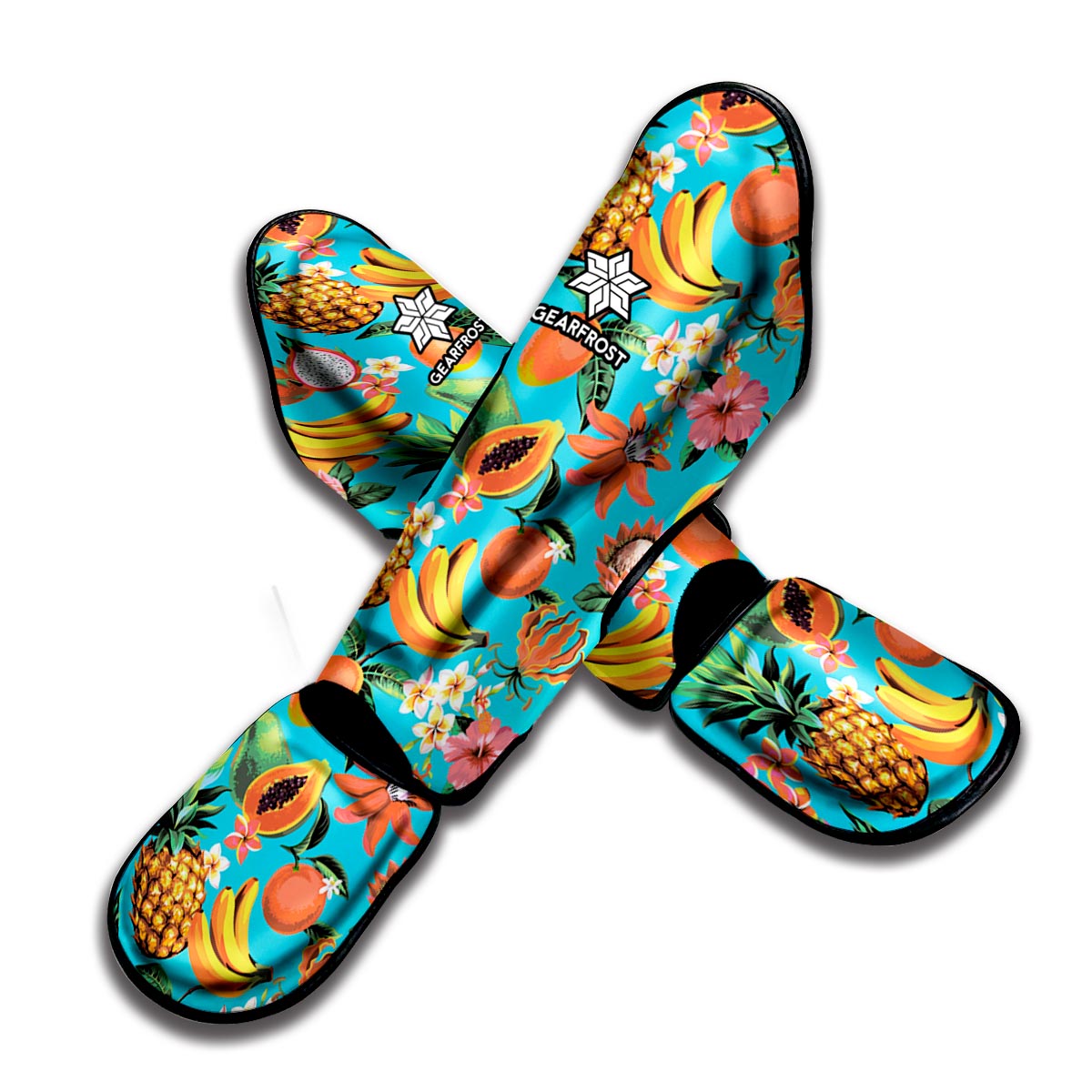 Vintage Tropical Fruits Pattern Print Muay Thai Shin Guard