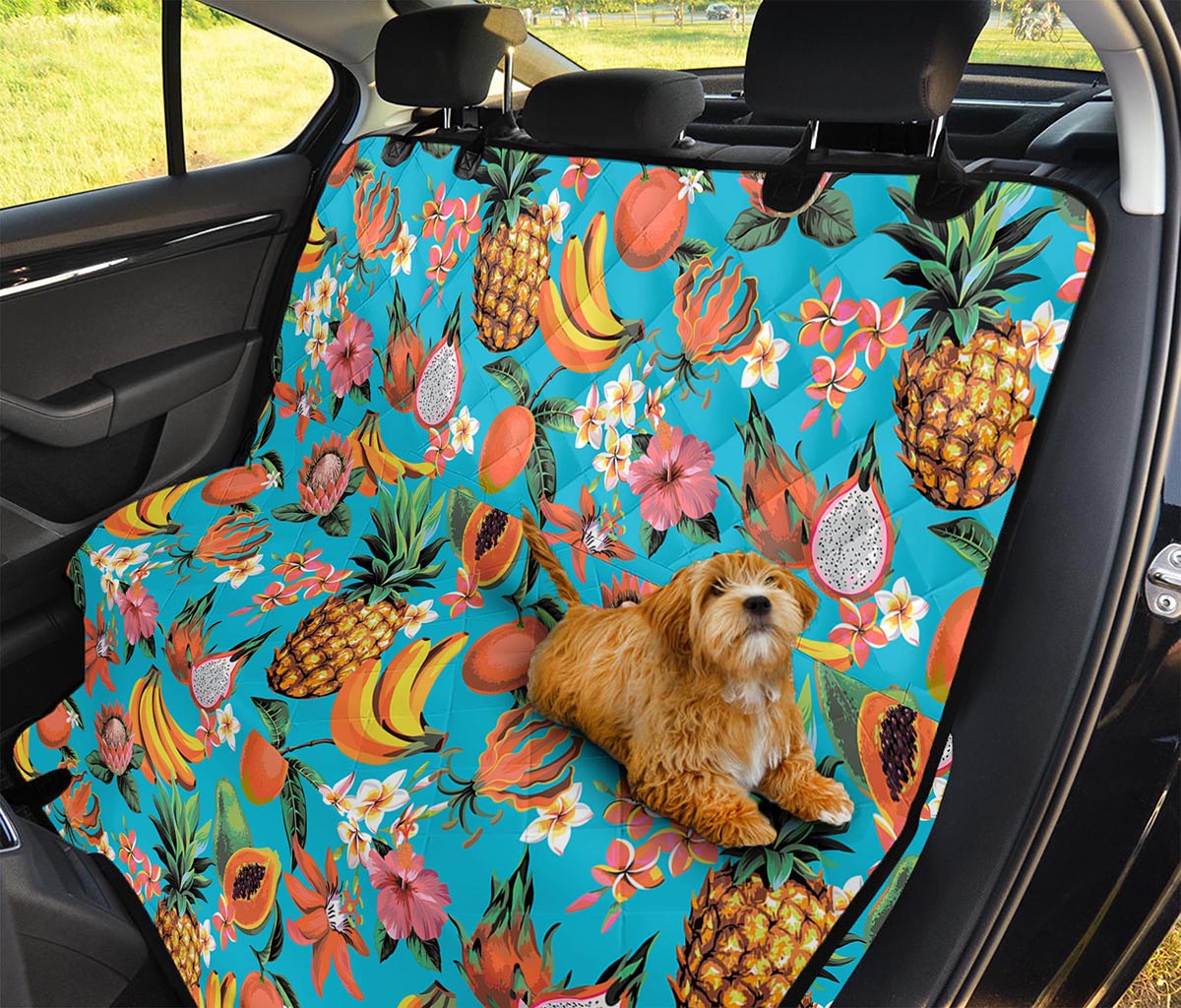 Vintage Tropical Fruits Pattern Print Pet Car Back Seat Cover