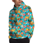Vintage Tropical Fruits Pattern Print Pullover Hoodie