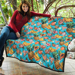 Vintage Tropical Fruits Pattern Print Quilt