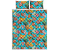 Vintage Tropical Fruits Pattern Print Quilt Bed Set