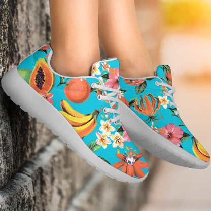 Vintage Tropical Fruits Pattern Print Sport Shoes GearFrost