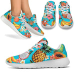 Vintage Tropical Fruits Pattern Print Sport Shoes GearFrost