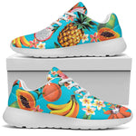 Vintage Tropical Fruits Pattern Print Sport Shoes GearFrost